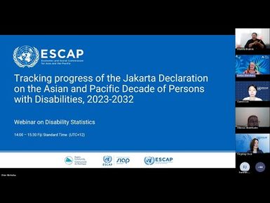 Disability Statistics Webinar: Mapping and Assessing Progress Against Global and Regional Frameworks