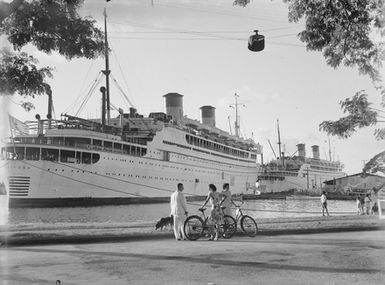 [The "Monterey" and "Mariposa" moored in Samoa]