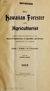 The Hawaiian forester and agriculturist