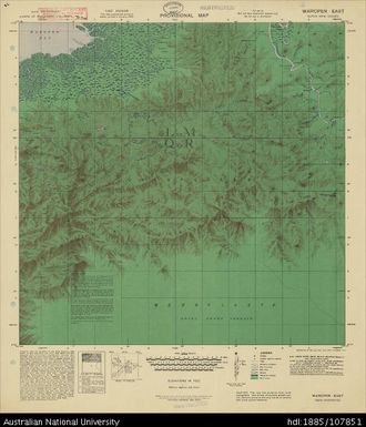 Indonesia, Dutch New Guinea, Waropen East, Provisional, 1944, 1:250 000