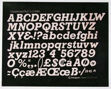 Churchward Ruff Bold Italic 77 Print Negative