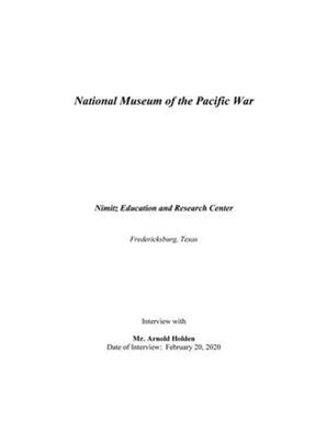 Oral History Interview with Arnold Holden, February 20, 2020