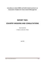 Report two: Country Missions and Consultations.