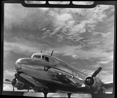 British Commonwealth Pacific Airlines DC6 aircraft at Nadi airport, Fiji