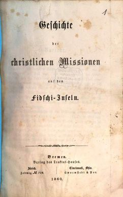 History of Christian Missions in the Fiji Islands