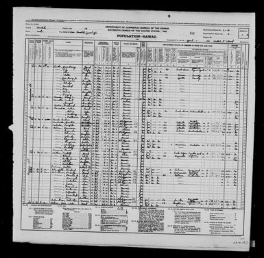 1940 Census Population Schedules - Hawaii - Honolulu County - ED 2-18