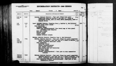 1940 Census Enumeration District Descriptions - Hawaii - Maui County - ED 5-12, ED 5-13, ED 5-14, ED 5-15