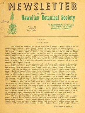 Newsletter - Hawaiian Botanical Society