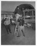 Evacuees from Hawaii were transported from Delta, Utah, to this center on army trucks. A reception was held by the other residents in honor of the newly arrived. Photographer: Stewart, Francis Topaz, Utah