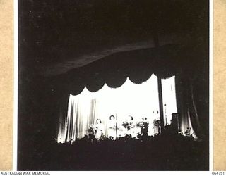 ELA BEACH, NEW GUINEA. 1943-12-21. MISS GLADYS MONCRIEFF, WHO CAME TO NEW GUINEA WITH A CONCERT PARTY SINGING TO THE TROOPS