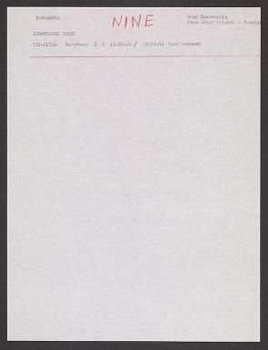 National Museum of Natural History (U.S.) Pacific Ocean Biological Survey Program field research records, 1961-1973 : Tongareva, birds collected, recoveries, annotated list