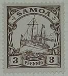 Stamp: Samoan Three Pfennig