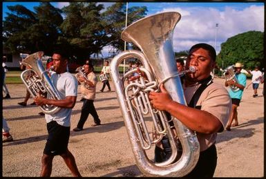 Brass band rehearsing, Tonga