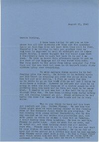 Letter from Sidney Jennings Legendre, August 21, 1942
