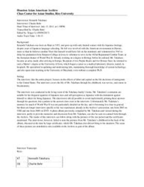 Kenneth Takehara oral history interview transcript