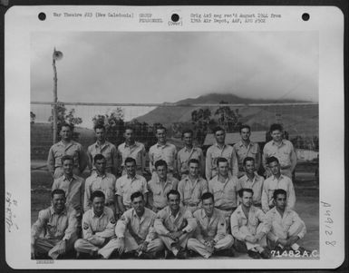 Personnel, Of The 413Th Quartermaster, Pose For The Photographer At The 13Th Air Depot Group On New Caledonia. (U.S. Air Force Number 71482AC)