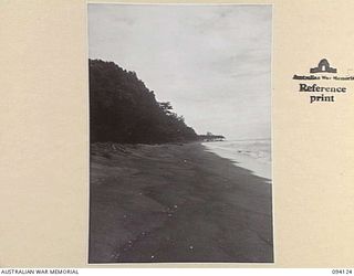 BUNA, NEW GUINEA, 1945-07-03 TO 1945-07-04. ENDAIADERE BEACH LOOKING TOWARDS GIROPA POINT