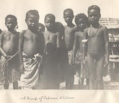 Group of Papuan children, Port Moresby, Papua New Guinea.