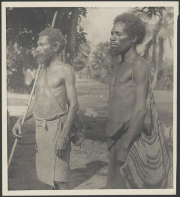 Bush men at celebrations for Kings George VI's birthday, at Salamaua, New Guinea, 1937 / Sarah Chinnery