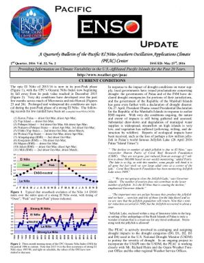 Pacific ENSO update - Current conditions 2nd quarter Vol. 22 No. 2