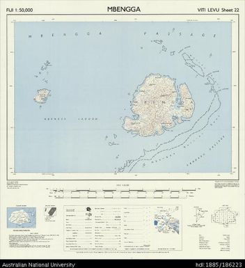 Fiji, Viti Levu, Mbengga, Series: X754, Sheet 22, 1961, 1:50 000