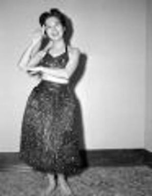 Hula dancer, Mae Koyanagi, ISNU student from Hawaii, 1954