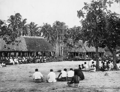 General Richardson and party visit a Samoan village