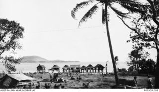 Port Moresby, New Guinea. 1942-43. Station 13, an Anti-Aircraft Searchlight Battery (AASL Bty) site at Vabukori in the Port Moresby area belonging to the 73rd AASL Bty. The site is behind a number ..