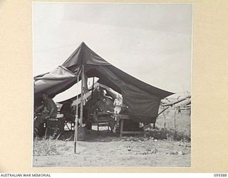 CAPE WOM, WEWAK AREA, NEW GUINEA. 1945-08-28. EXTERIOR VIEW OF THE RESEARCH DEPARTMENT, 104 CASUALTY CLEARING STATION