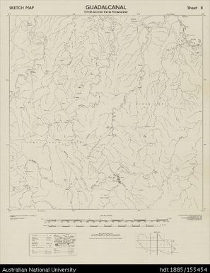 Solomon Islands, British Solomon Islands Protectorate, Guadalcanal, Series: D.C.S. (Misc) 91 (Sketch), Sheet 8, 1955, 1:50 000