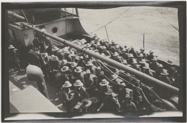 Australian troops from the Australian Naval and Military Expeditionary Force on board HMAS Berrima, 1914, 3