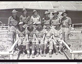 RABAUL, NEW BRITAIN, 1945-12-19. AUSTRALIAN ARMY EDUCATION SERVICE INSTRUCTORS OF 26TH INFANTRY BATTALION