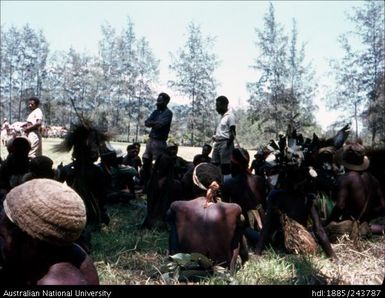 People gathered in the shade