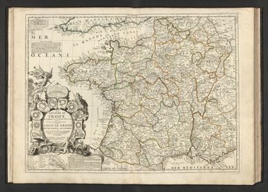 Le Royaume de France avec ses Aquisitions Suivant le Traité de Paix de Rysvvick 1697. Divisé en Gouvernemens de Provinces et Dedié a Louis le Grand Roy de France et de Navarre par son tres humble serviteur et sujet J. B. Nolin. Geographe de Son Altesse Royale Monsieur. Corrigée et augmenteé par le Sr. Tillemon. A Paris, Chez J. B. Nolin, sur le Quay de l’Horloge du Palais,Vers le Pont Neuf a l'Enseigne de la Place des Victoires. Avec Privilege du Roy. 1698.