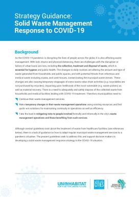 Strategy guidance: Solid waste management response to COVID-19