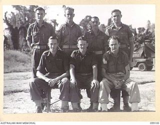 TOROKINA, BOUGAINVILLE. 1945-11-26. WARRANT OFFICERS AND SERGEANTS OF HQ 23 INFANTRY BRIGADE. IDENTIFIED PERSONNEL ARE: WARRANT OFFICER, 2ND CLASS B.E.M. MCKAY (1); WARRANT OFFICER, 2ND CLASS ..