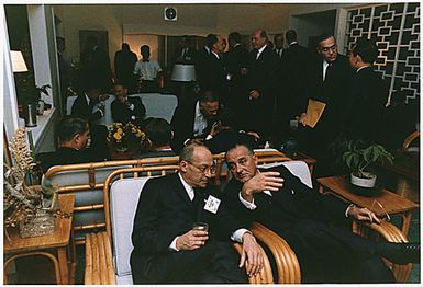 Advisors: Walt Rostow and President Lyndon B. Johnson at the Guam Conference