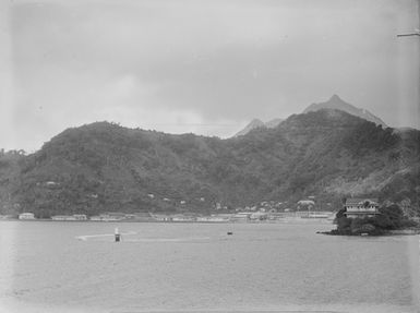 [Coastal and mountain landscape]