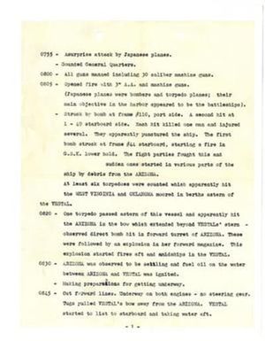 [Excerpt from USS Vestal's (AR-4) Logbook, December 7, 1941]