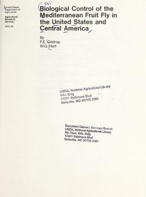 Biological control of the Mediterranean fruit fly in the United States and Central America