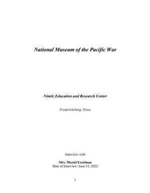 Oral History Interview with Muriel Usselman, June 13, 2022