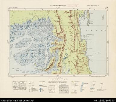 Indonesia, Western New Guinea, Masikeri-Gebergte, Series: Nederlands-Nieuw-Guinea, Sheet 11-K, 1958, 1:100 000