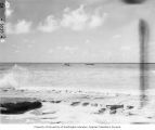 Boats anchored off the shore of Uku Island, summer 1947