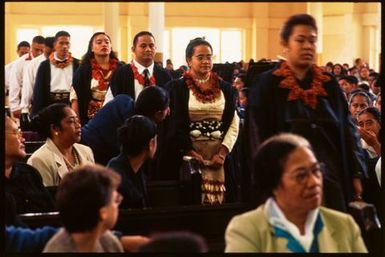 Young men and women at a ceremony,Tonga