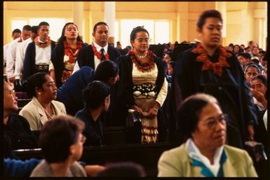 Young men and women at a ceremony,Tonga