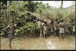 Maenaa'adi, Dangeabe'u and young men standing in front of men's house