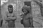 Ritual exchange, Tsembaga: men gathered in front of Rappaport's house