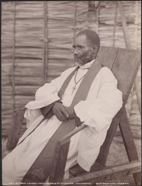 Reverend Alfred Lombu, priest of Florida, Solomon Islands, 1906 / J.W. Beattie