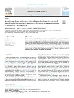 Assessing the Impacts of Seabed Mineral Extraction in the Deep Sea and Coastal Marine Environments: Current methods and Recommendations for Environmental Risk Assessment