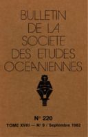 Bulletin de la Société des Études Océaniennes numéro 220